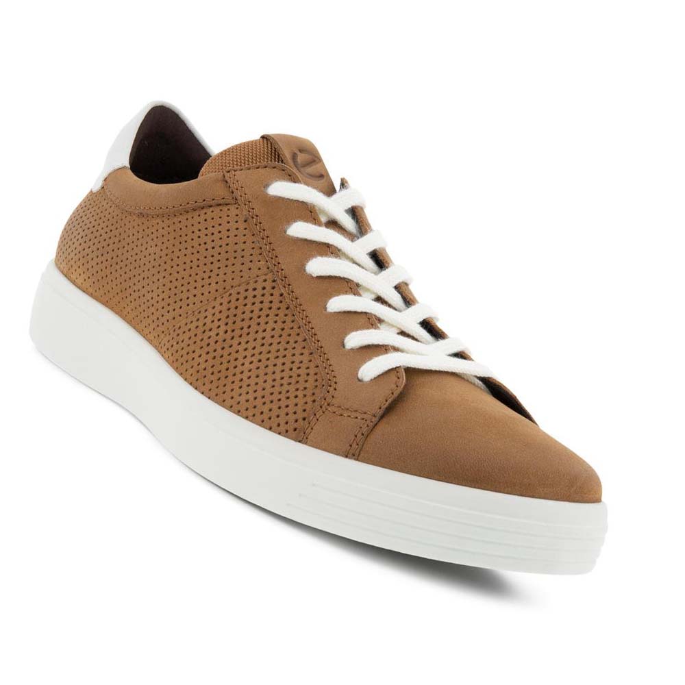 Férfi Ecco Soft Classic Laced Tornacipő Barna Fehér | HU 639BEX